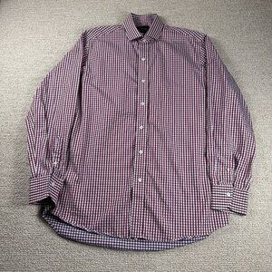 Ledbury Long Sleeve Button Up Shirt Red Blue White Men’s Size 16 Large